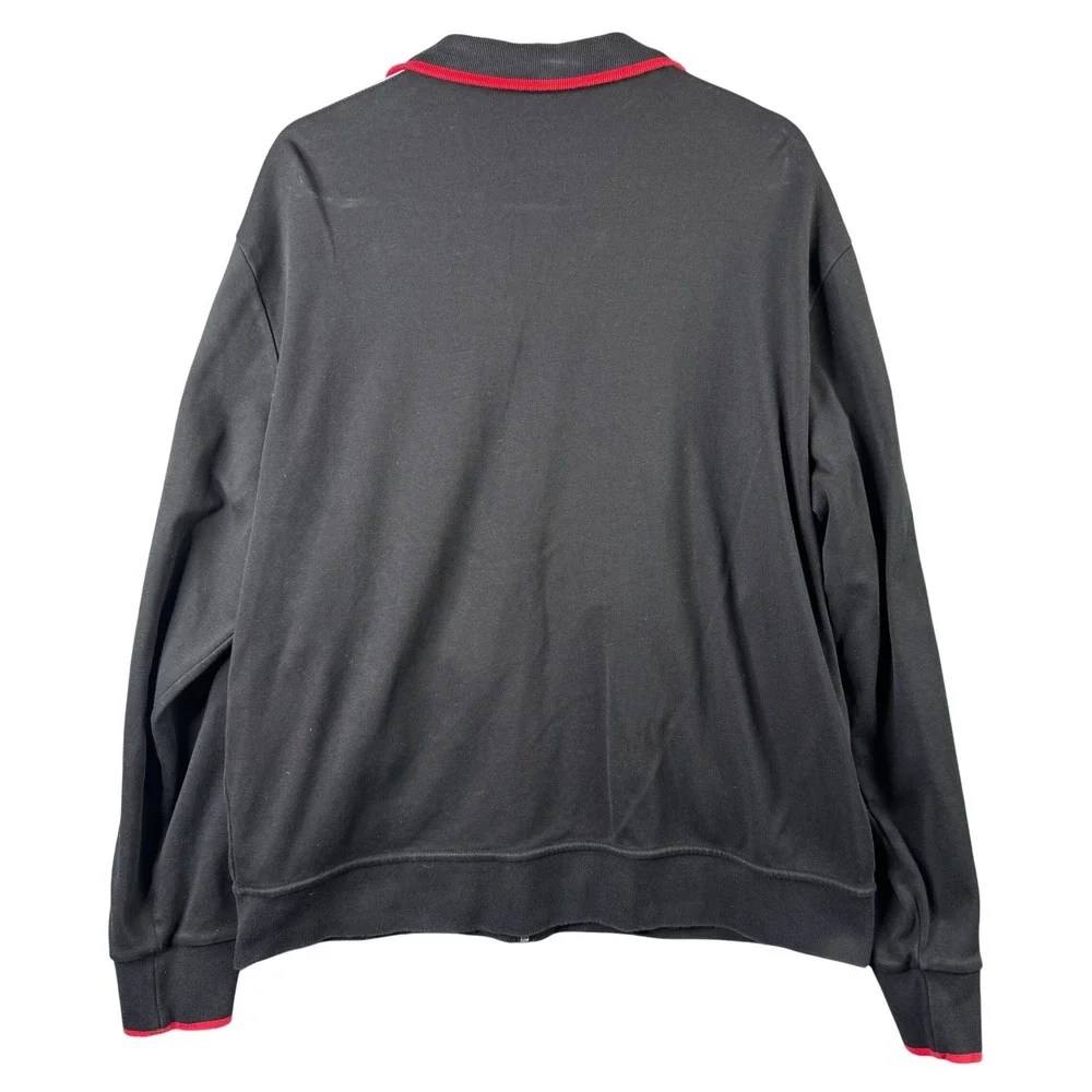Polo Ralph Lauren Performance Mens Size XL Black Full Zip Track Jacket Red Trim‎
